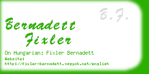 bernadett fixler business card